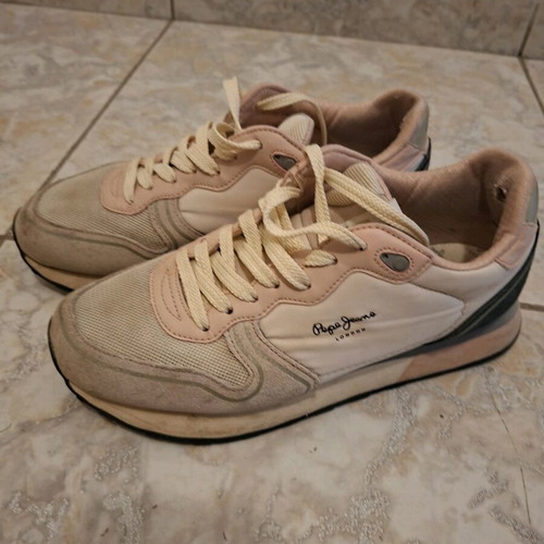 Pepe Jeans women's shoes size 37 used, sporty, beige and pink