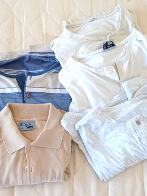 Men's t-shirts used, pack XL, cotton, with collar and buttons