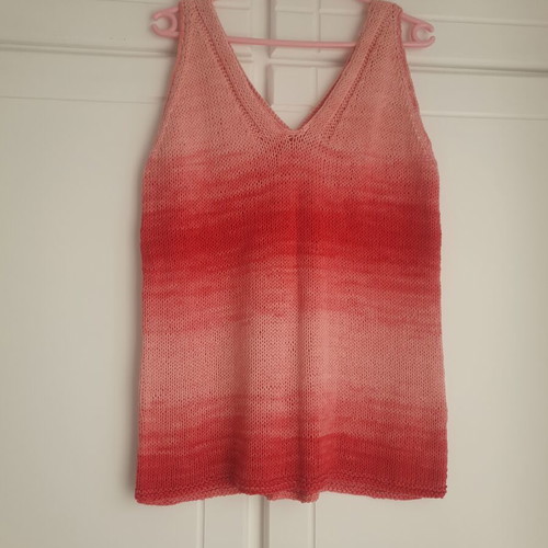 Handmade cotton blouse like new, coral gradient, size L