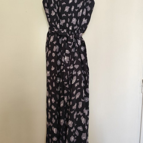 Leopard Print Dress black and grey used, size Large, summer