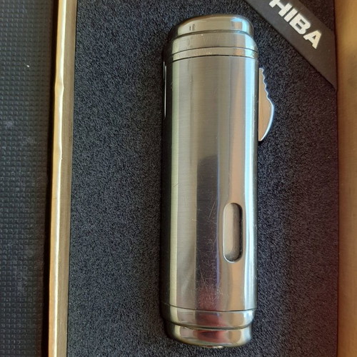 Cohiba Turbo Gun Metal lighter used, 4 flames