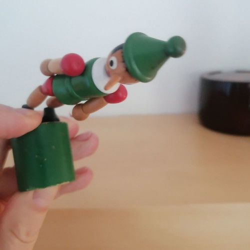 Pinocchio figure vintage used with base mechanism