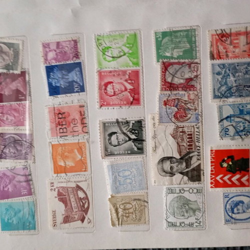 Stamps used, collection of 300+ pieces with album
