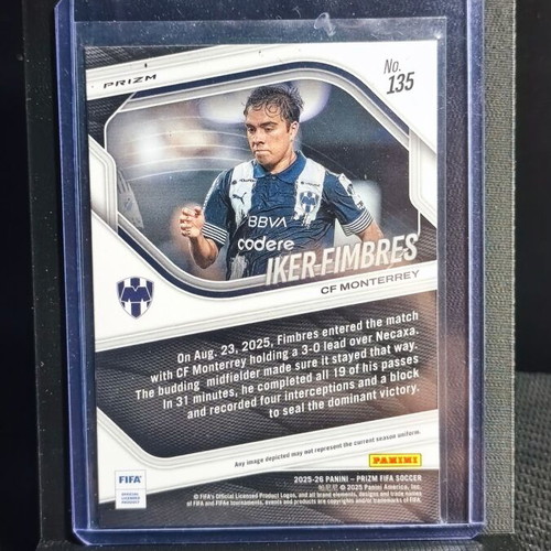 Iker Fimbres RC Rookie Card Panini Prizm FIFA 2024-25 Pink Mosaic