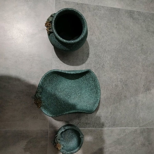 Set of vase, ashtray and fruit bowl ceramic like new
