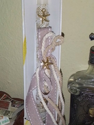 Easter candle new with decorations in box