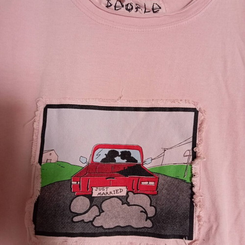 People Vintage Y2K Graphic T-Shirt pastel pink, like new