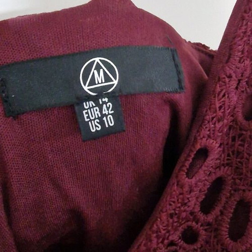 Missguided midi dress burgundy broderie anglaise like new
