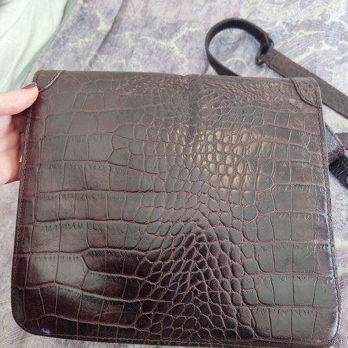 Massimo Dutti leather brown crossbody bag used, Retro Vintage Classic