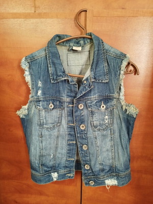 Denim vest Bershka used, blue, size M