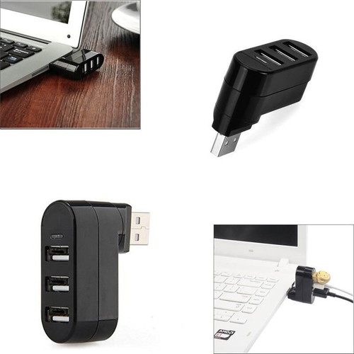Mini Rotatable 3-Port USB Hub