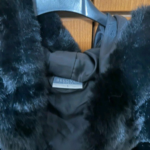 Fur vest like new, synthetic fur, black, small medium