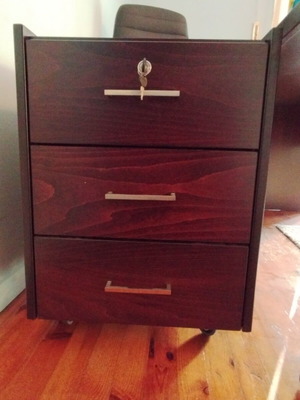 Wooden office drawer unit with soft-close like new