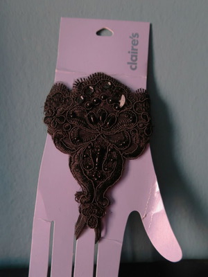 Hand accessory black lace with beads Claire's new