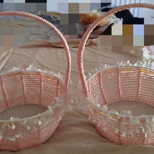 Pink baskets new, set of two