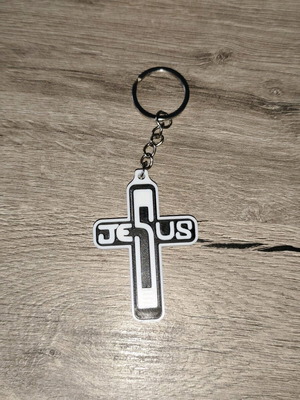 Keychain Cross Jesus 3D printed new