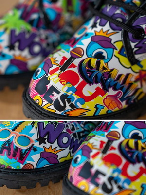 Boots with Pop-Art Design Size 39 New