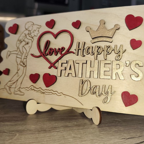 Wooden Happy Father's Day Plaque new, handmade gift for dad