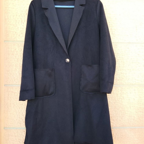 Celestino black long women's coat, size L