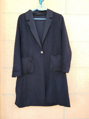 Celestino black long women's coat, size L