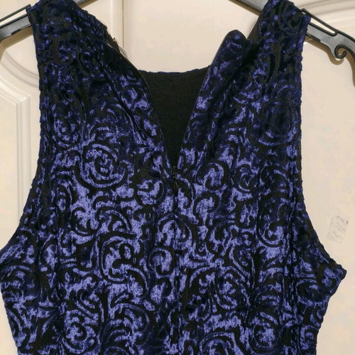 Ganas dark blue dress with velvet details like new