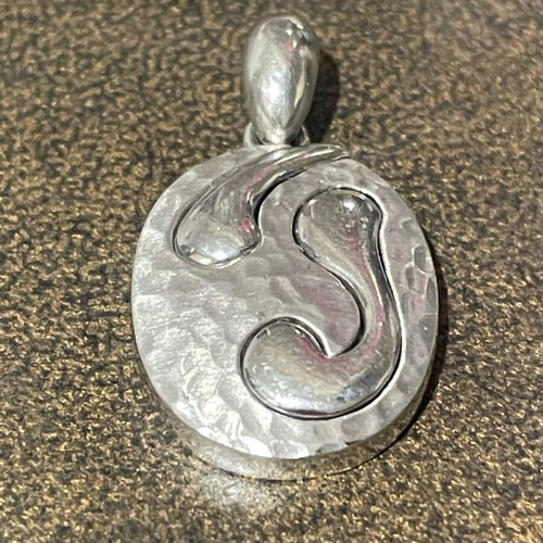 Silver 925 pendant used, hammered