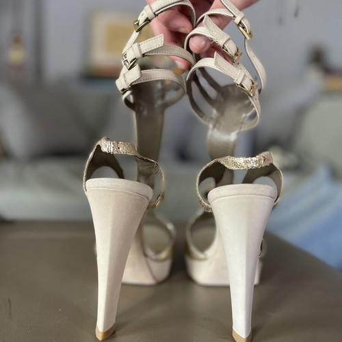 Just Cavalli leather sandals like new, gold, size 39