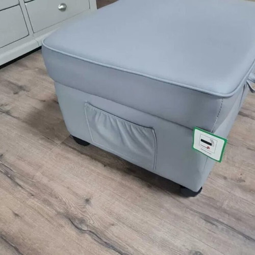 Gray leather stool with storage function new, artificial leather