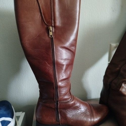 Spanish leather riding boots, brown, size 39, new