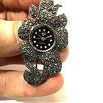  Καρφιτσα ρολόι ασημενια 925´ Vintage