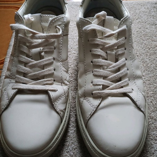 Sneakers United colours of Benetton μεταχειρισμένα, νούμερο 42, κρεμ δέρμα