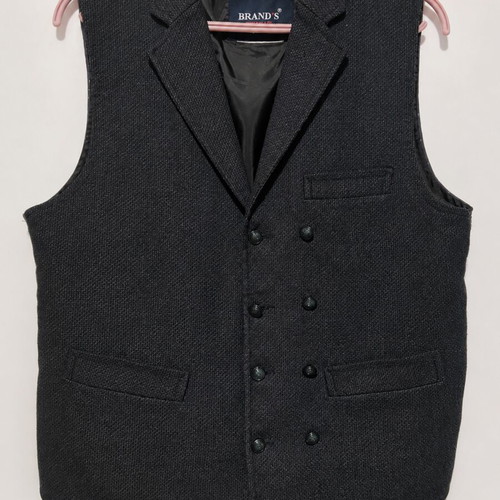 Brand's black charcoal men's vest used, elegant style