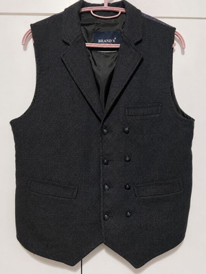 Brand's black charcoal men's vest used, elegant style