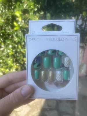 Plastic nails with design, new