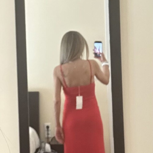 Zara red midi dress with tags, size S