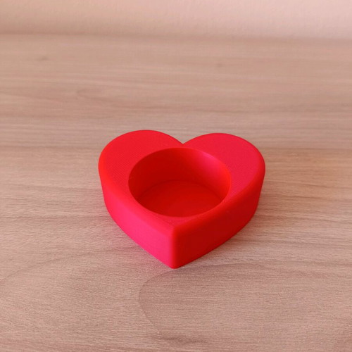 Heart tealight holder new, plastic, red
