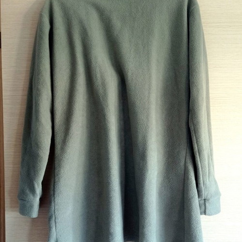 Long fleece jacket used, olive green, size L