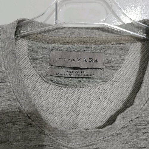 Zara men's fleece sweatshirt size M like new, grey melange