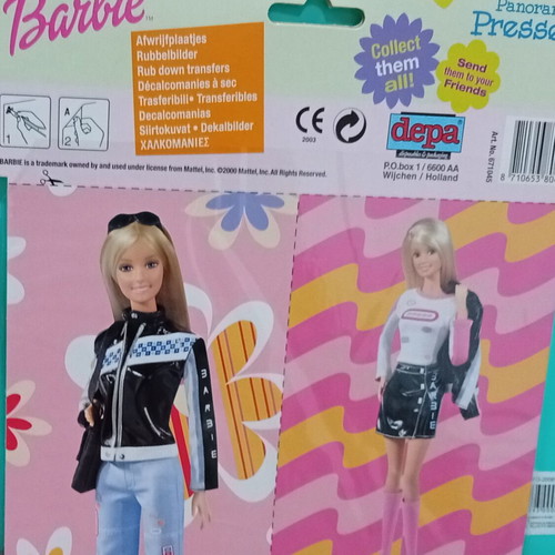 Barbie Panorama Pressers vintage sticker set with 4 postcards sealed