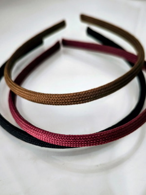 Fabric headbands new, set of three brown, red, burgundy