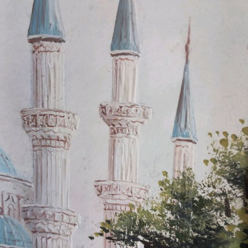 Oil painting with Hippodrome and Hagia Sophia theme like new