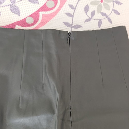 Stradivarius Black Midi Leather-Look Skirt Size XS 34 Like New