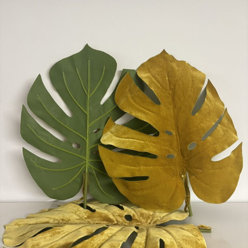 Monstera artificial leaves set of 6, 45cm, like new, velvet texture