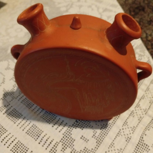 Decorative terracotta vessel vase refurbished