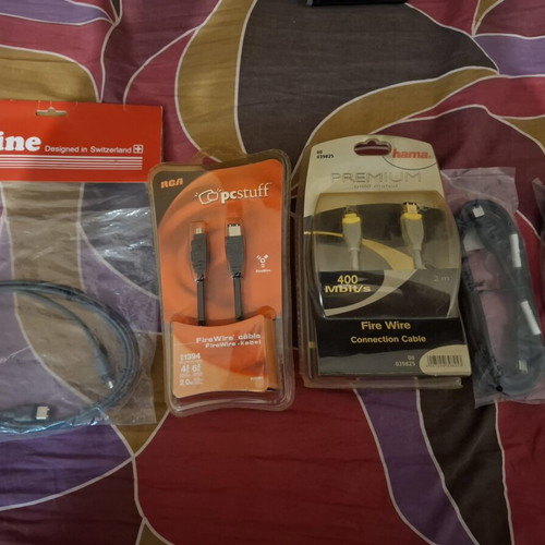 Firewire cables new old stock pack of 5 sealed