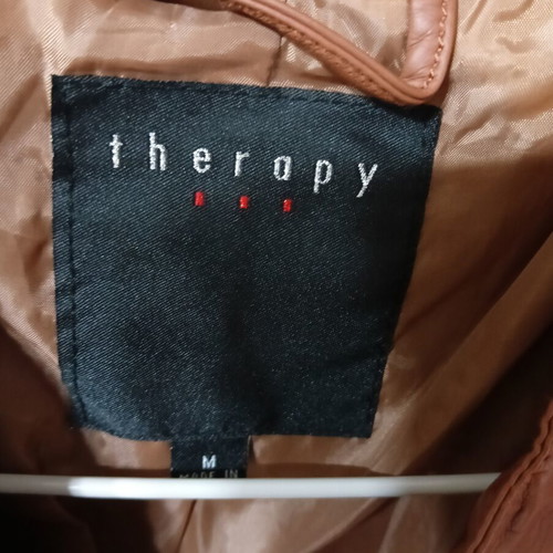 Therapy women's faux leather jacket size M 38 like new brown