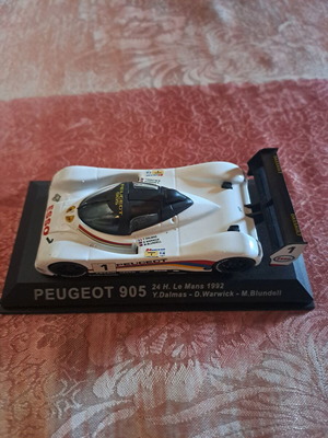 Μεταλλικό μοντέλο αυτοκινήτου Peugeot 905 σαν καινούργιο, κλίμακα 1:43