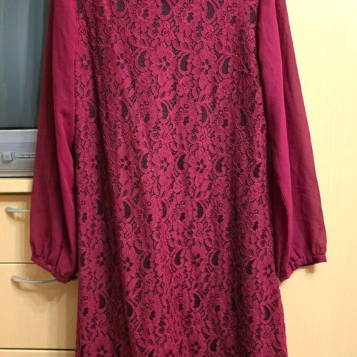 Lace dress like new, burgundy, size M/L