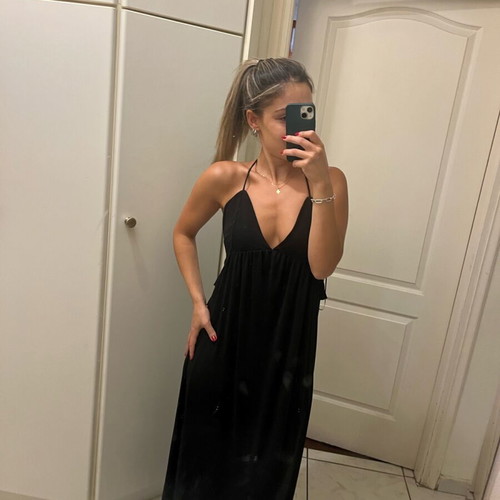 chinese dress ladies Bsb Boyundan Balamal Pileli Desenli Maxi Elbise 053 111014 050