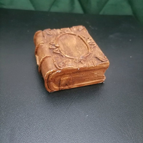 Handmade plaster sculpture book brown, new